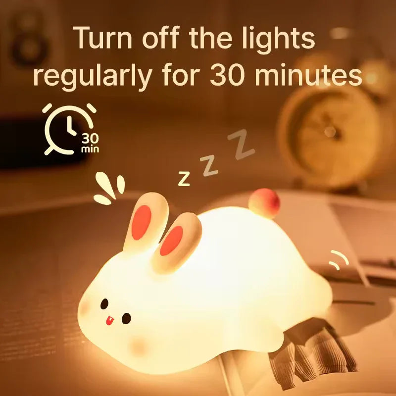 Cute Rabbit Desk Lamp – Soft LED Night Light for Bedroom & Kids Room